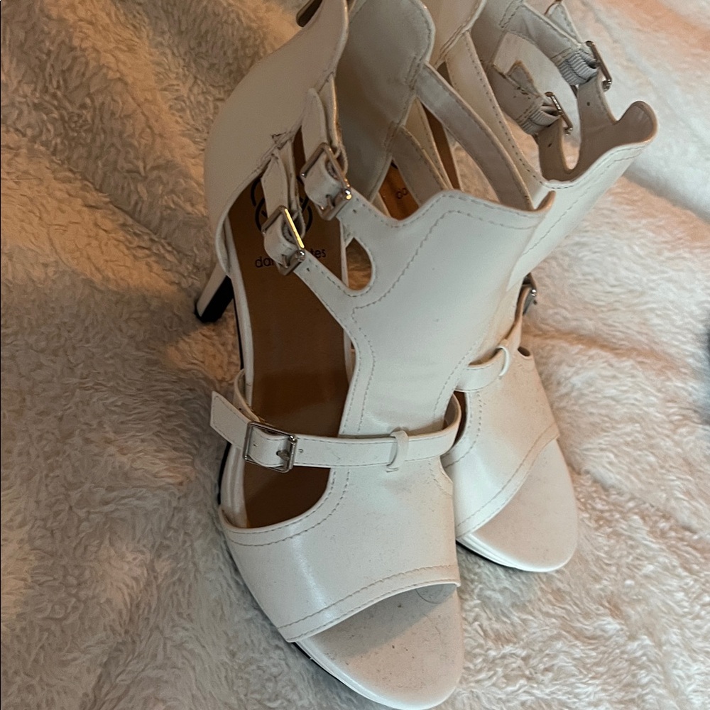 Canali White Heeled Sandals